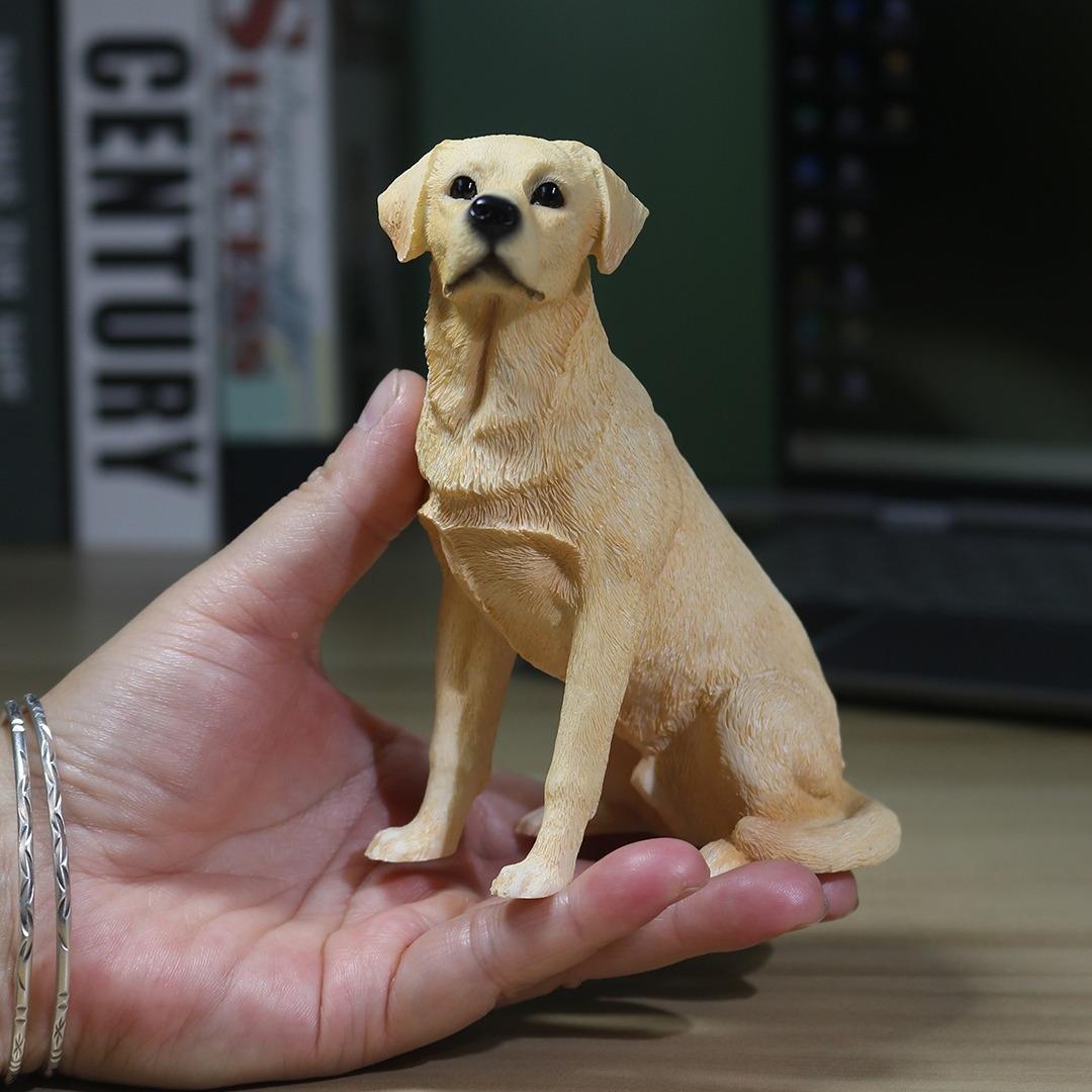 念玩模拉布拉多犬坐姿仿J035真狗模型车摆件收藏纪工载艺品