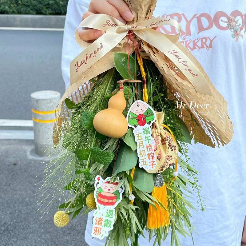 挂件配送海花同门束速递北京鲜花城艾叶ltao1004成品午节上艾草杭