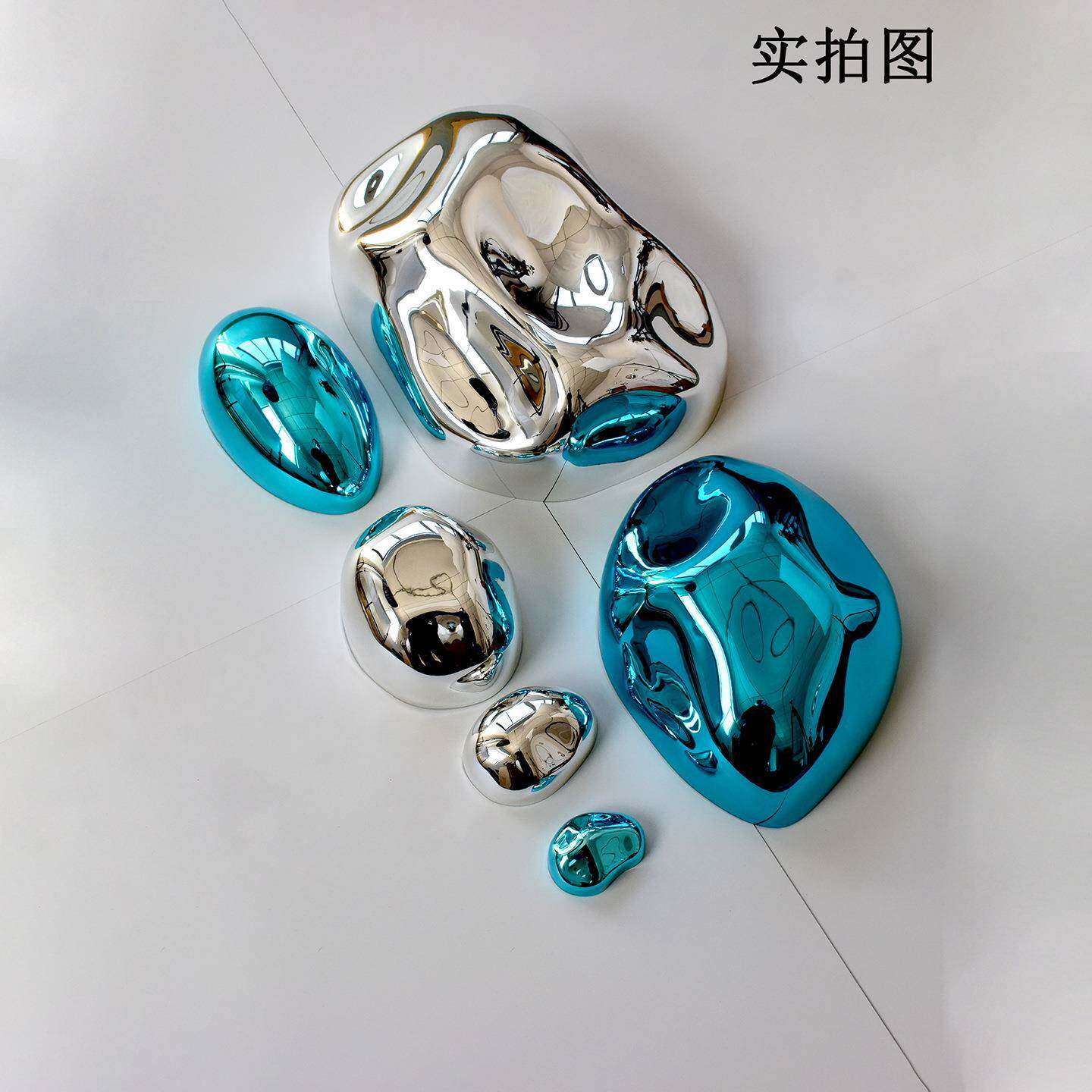 电镀石头墙面装饰餐厅背景简约创意墙上挂件仿金属不规则立体壁挂