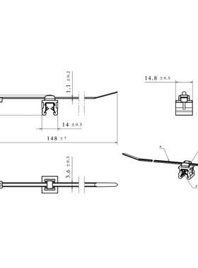 T30RE通951C20钣金边缘卡扣汽装车线束线缆理固定整用尼龙双6套卡