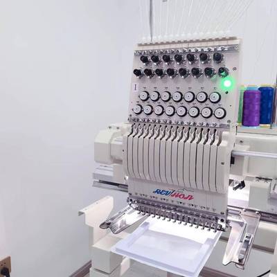 鸿单头WRK电绣脑绣启花机平绣帽绣成衣绣机大豪电刺脑帽绣机