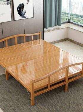 竹床床单易出租房双人简床家成人午睡午75512休凉床折叠竹子硬板