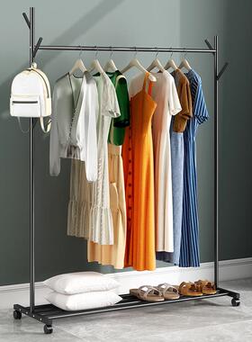 挂衣室架落地家用卧室网红轻奢简易内61606单式杆置晾衣服物架子