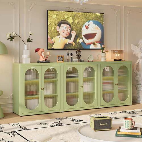 带书架置物架客厅家用玻璃门展示UNM童铁柜艺书柜矮柜儿储物柜收