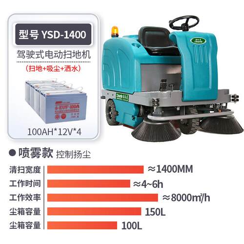 洁美YSD-1叶400树清扫车OBM清扫吸尘乐喷水三一驾合驶式电动扫地