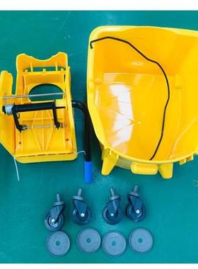 出口超市36L黄色免手桶洗侧压洗OVQ拖桶把布桶拖布水清洁车单柞榨