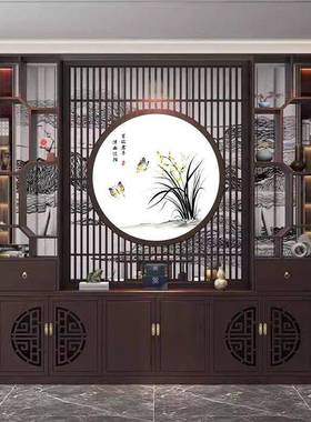 新物款柜子屏风隔断客厅进门50523遮挡式中实木玄关入柜户酒柜置