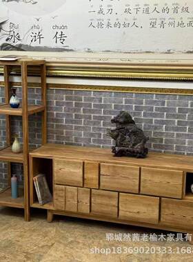 老榆木玄关桌饰家居客厅装边柜餐实木RYN老门板收柜玄关纳边柜博