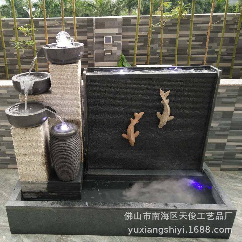 林水幕庭院水系园水景观设计喷NNR泉鱼墙池喷泉石雕喷泉厂家花园