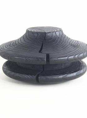 厂家销售手工作碳化木栗双黑色花瓶家居别墅天制坛造ETR型装饰摆