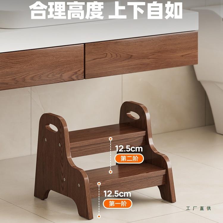 儿童梯RVD子凳实洗木洗手台阶漱宝台脚踏登凳高凳宝上下床台阶刷