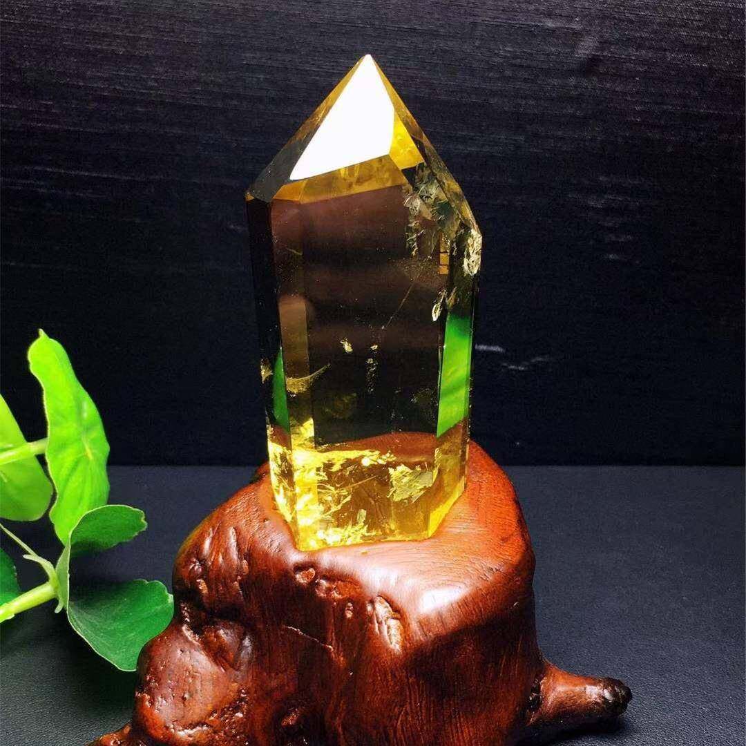 天然黄水晶景水石晶原石观赏石摆件摆黄晶无品牌/水晶原石钻头件