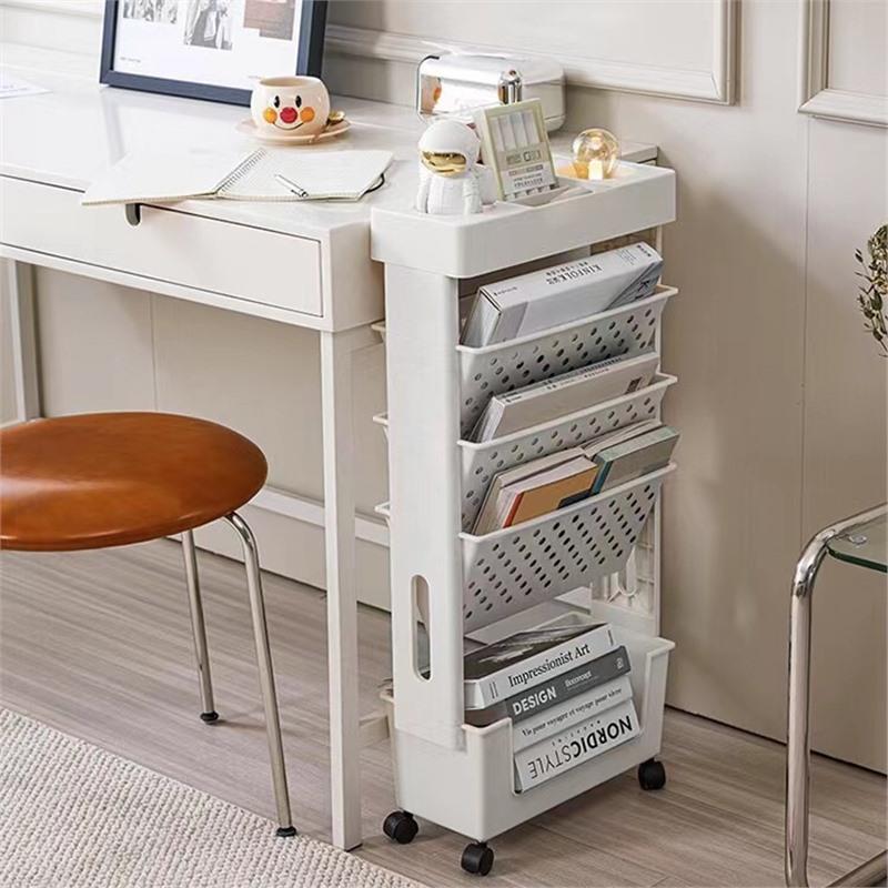 韩系可移动书架多层生简iPm6E5Je易推车置物架教小室课桌旁大纳容