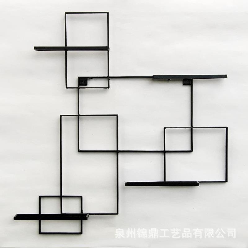 现代简约墙上置物架铁艺一字隔板置物架家用客厅壁饰搁板架子