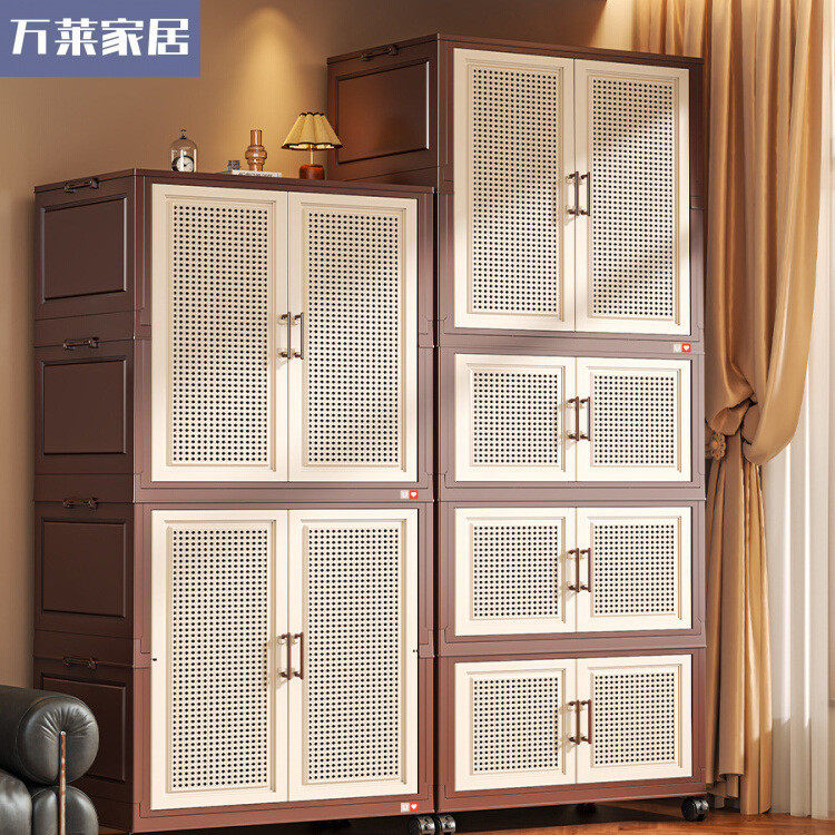 中古风加深免安装简易衣物收纳柜