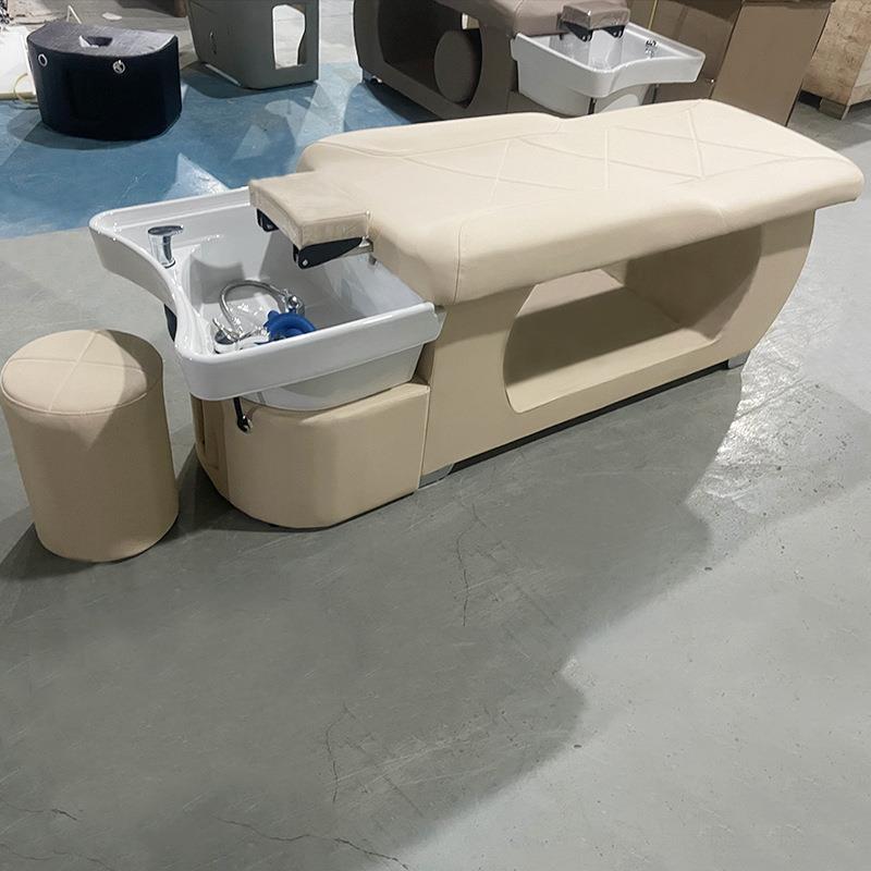 泰洗式头床陶盆恒温水循环熏蒸无品牌/持套头疗床出口品瓷质支全
