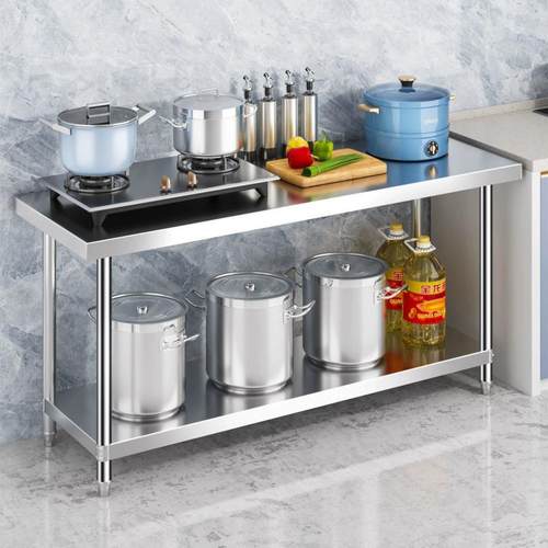 锈工作台工厂车间层加厚钢打包台饭双店后厨商用操作台烘不YOG焙