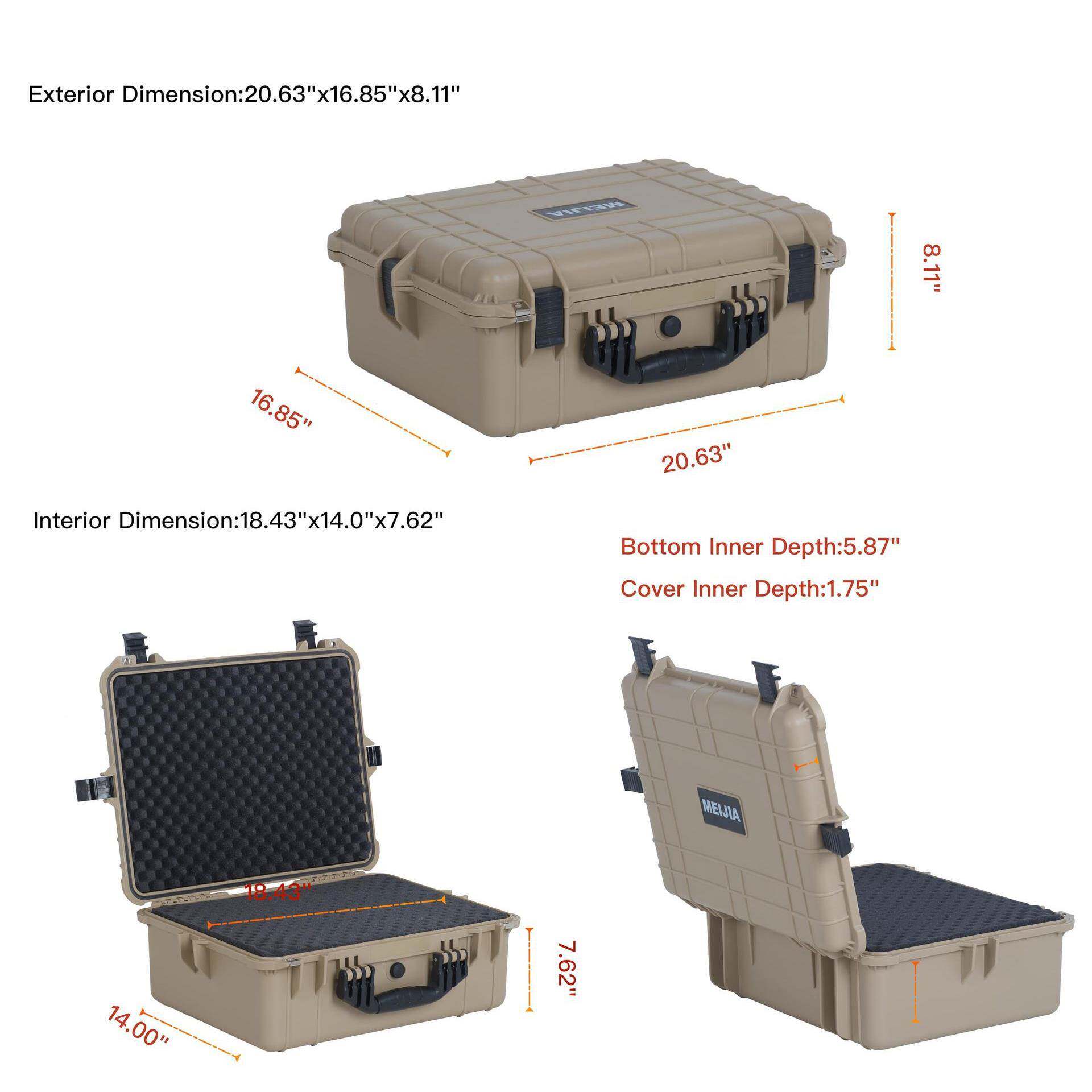 M364J-5019塑料工安具箱周转箱防14寸水全箱相机镜头道电影具箱