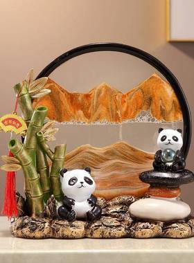 号流节节高升竹子熊猫件沙大画摆客厅玄关电视柜酒柜家居tb-90577