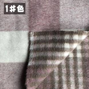 2025新款阿尔巴卡羊驼绒毛呢面格料EVQ羊千鸟双面绒大衣呢毛面料
