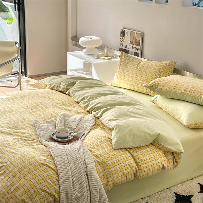 全色织水洗棉四件套SCB学生三件套宿员舍公寓工上用床棉品厂家