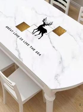 餐桌桌布防水防可油烫擦洗pv璃c软玻茶63646几垫简防约不透明加厚