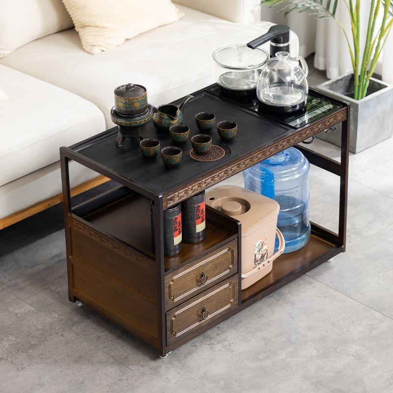动茶台小茶桌家用车茶茶具烧水壶一体水柜WZA办公茶室茶桌边柜移