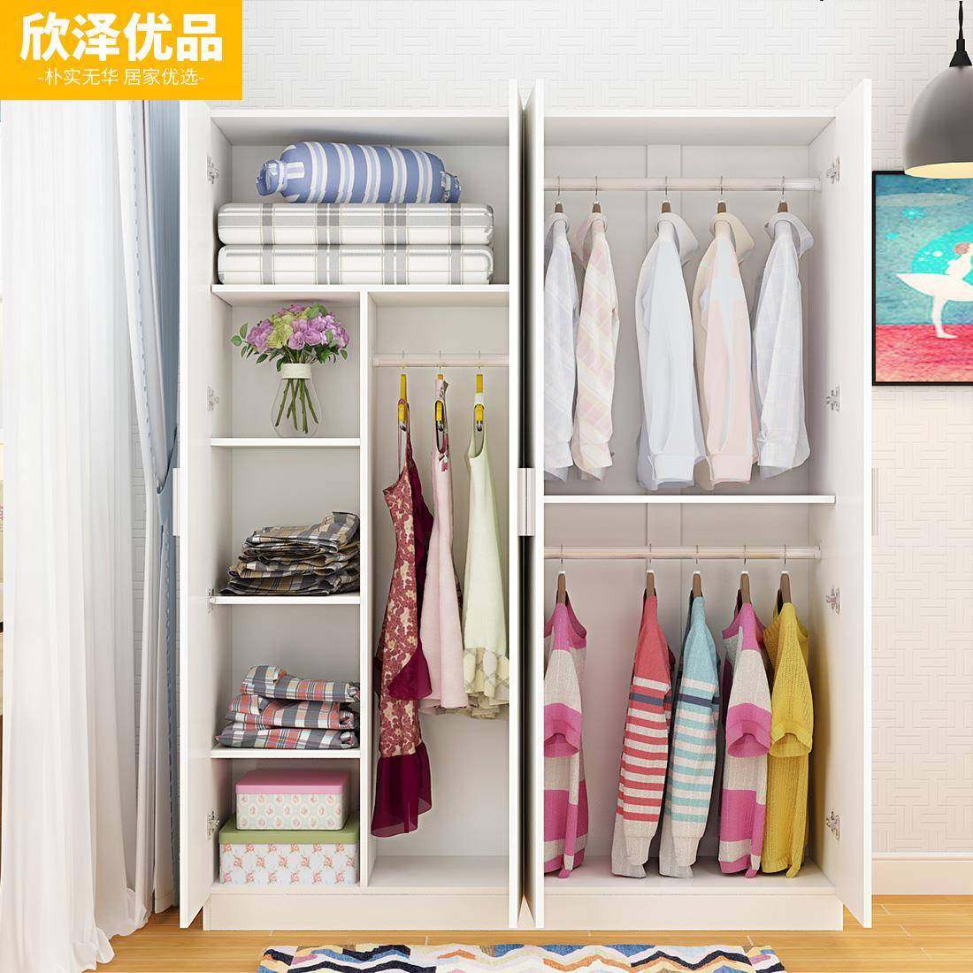 W6简易组装室衣柜现代经济NHL型实木式板卧出小租屋户型收纳家用