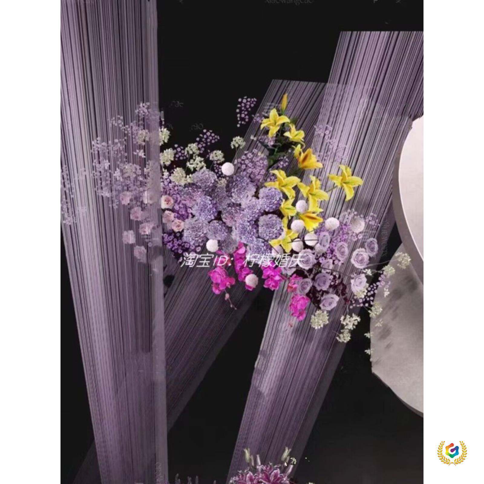 帘?加头高线超长双帘婚庆婚布置布场TQF帘子流苏装饰造型礼美陈4