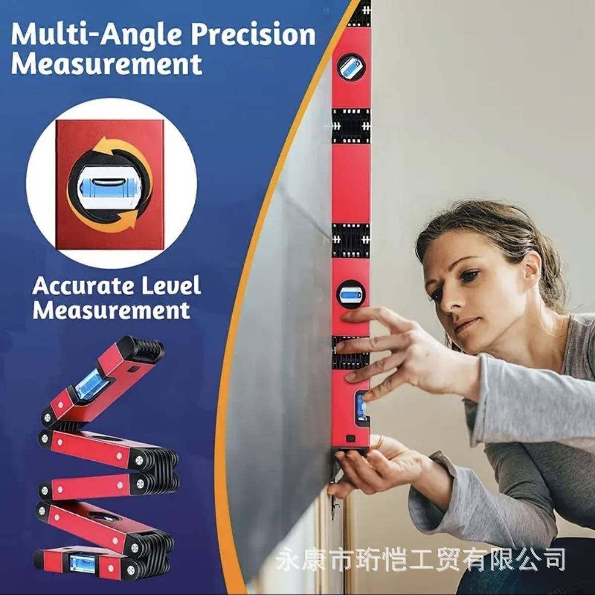 铝合金折叠平尺多能实水心防摔角度功WJP高精度强磁水多平泡五折