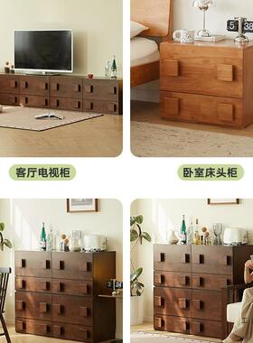 木电视柜收实纳储物柜35535一体客厅家用卡门柜桃色小户斗型中古