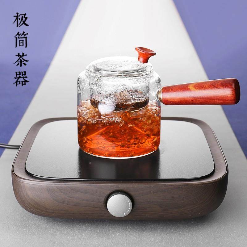 新OTB羽玻璃茶壶泡花茶壶煮茶把器侧电蒸陶炉煮茶炉具茶套装家用