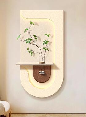 饰UCP培绿植奶油廊风水玄关装画砂岩立体入户走尽头挂画客厅墙面