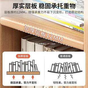 实木书格架一体子靠矮柜置墙物架落地书柜客厅收ERV纳柜幼儿园书