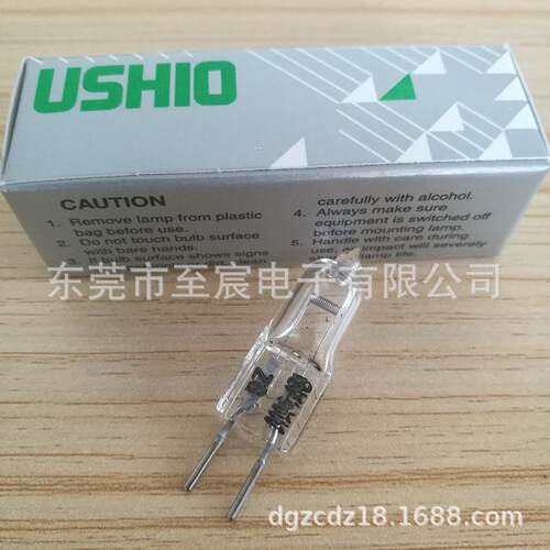原USHI牛尾卤素灯泡JC12V50W/GY6.O3691985装C-6横丝光学显微镜灯