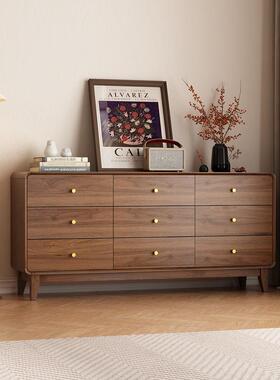新HTDG中式实木杠九柜约现代家用卧室斗柜床尾抽六屉收简纳柜斗储