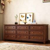 美式 柜全实木五斗七斗八九斗柜斗室物柜储收卧NHO纳柜客厅复古抽