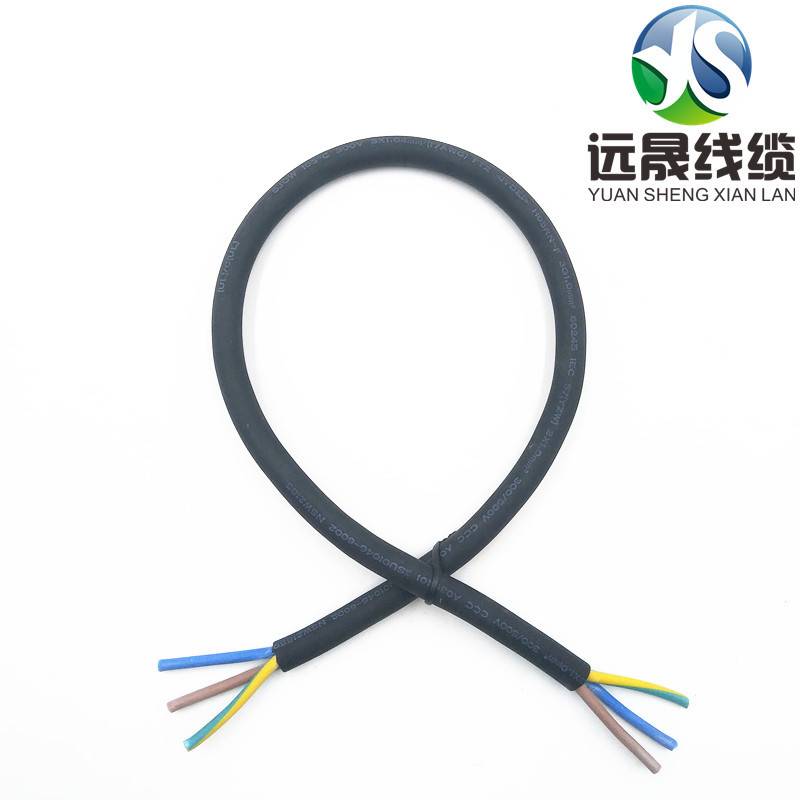 中山厂家现货橡胶线全球认证电源线SJOW 3*17AWG户外防水连接线