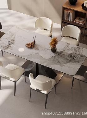 餐桌椅EDV客厅家用现形代简2025新长方意式轻奢约岩款板小户型饭