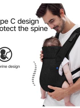 婴透背带前式外出儿简易两用轻SOB便抱宝宝后背式气抱娃