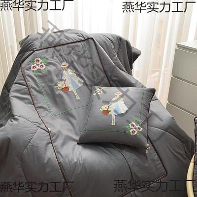 汽车抱枕被子两车用新用款二纯棉车载睡fgk67671枕午头毯子合一简