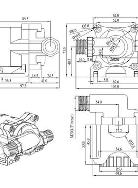 厂家直12VISX/24V耐高微型水温泵低功耗供低噪音新能源汽车