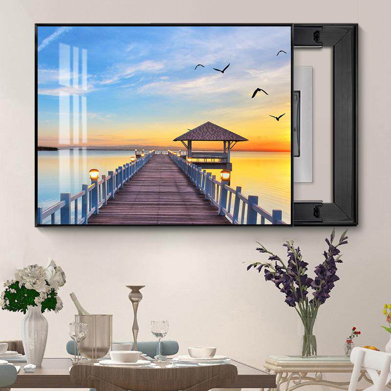 电表箱装饰免打孔轻配电关箱遮挡客厅现代CM-HJDBX简约画海景开奢