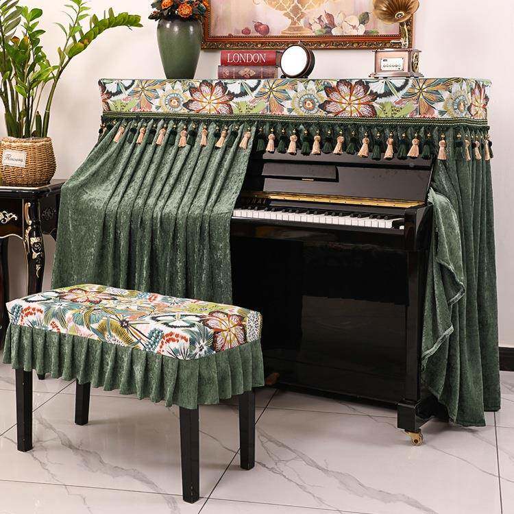 钢琴防尘罩罩无品牌/简约琴罩轻钢琴套奢加全厚电钢布遮琴盖布