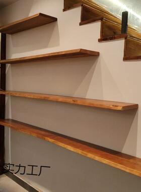 墙上置物架ESB实木墙面空壁挂书悬架木展隔板货架收纳层板板示架