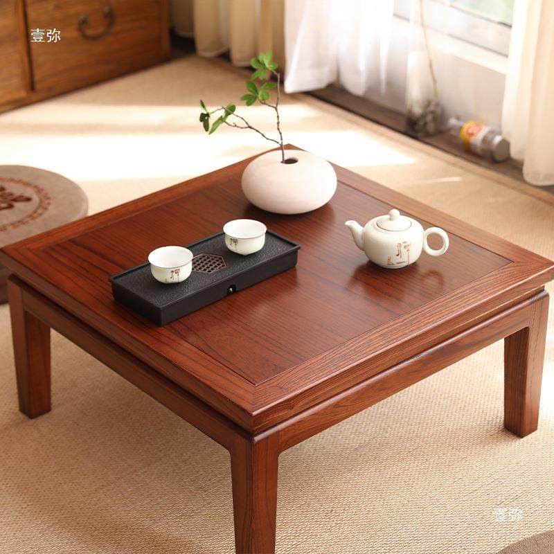 榻榻米实木几飘窗桌子中小式简约炕桌榆木矮桌茶ZRQ家窗用台茶桌