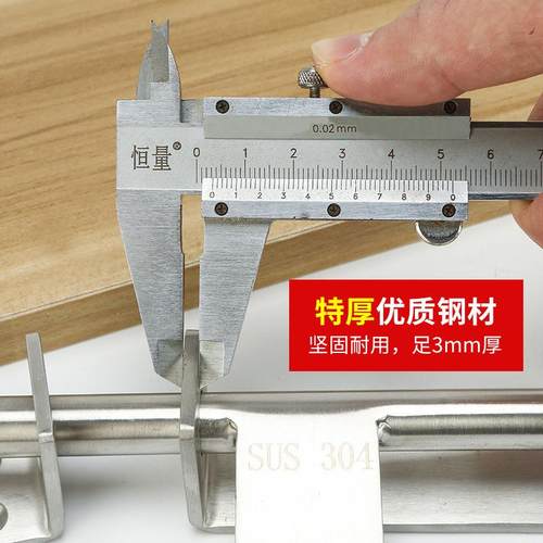 O门Q厚5M304不锈钢插销加栓防盗户门闩明装F7595J6T挂锁木门扣锁