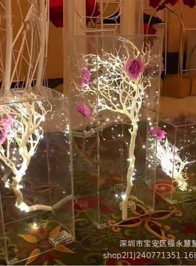 跨具2007境新款婚庆方筒透明晶花柱路引克方柱婚庆水道三件套亚力