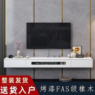 实木悬空电视柜壁挂式 小悬挂户型木风客厅卧706墙面挂墙室悬浮原