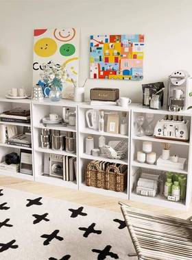 家用钢制书架夹缝柜简易厅落地收纳IFV储多物柜客转角层铁艺书置